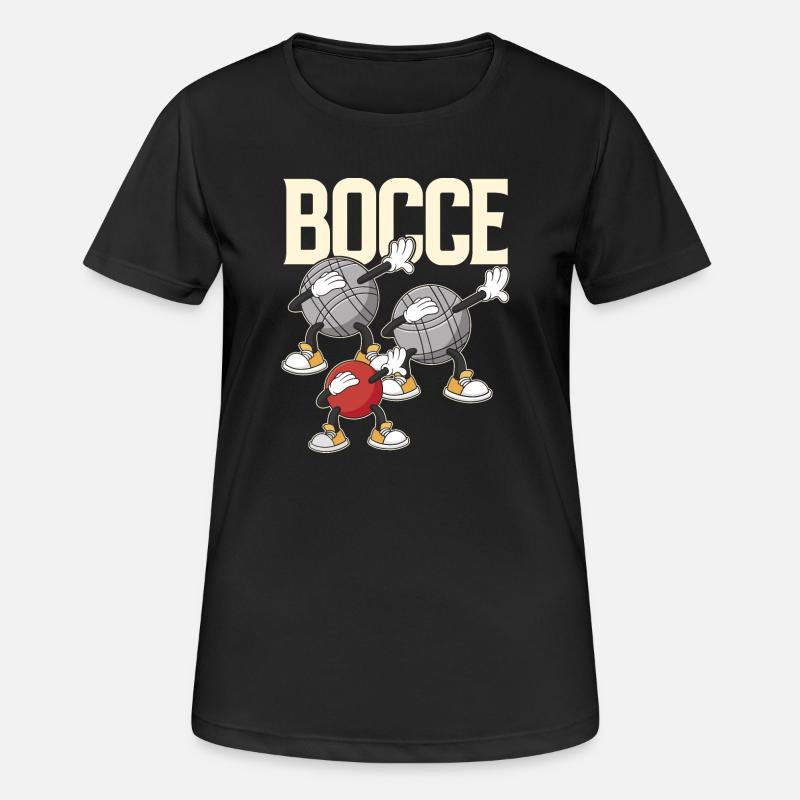 Dabbing Bocce Ball avec Jack Bocci Dab Game Bocce - T-shirt respirant Femme - noir