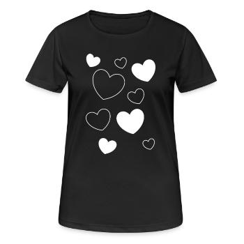 Saint-Valentin, Saint-Valentin, Saint-Valentin - T-shirt respirant Femme - noir - Devant - AI Model Female 172 light (172cm)