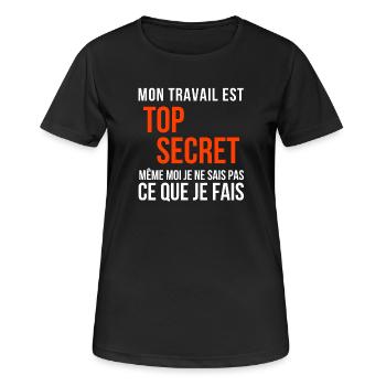 travail, travail humour - T-shirt respirant Femme - noir - Devant - AI Model Female 172 light (172cm)