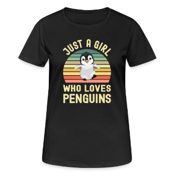 Pinguin Pinguine - Frauen T-Shirt atmungsaktiv - Schwarz - Vorne - AI Model Female 172 light (172cm)
