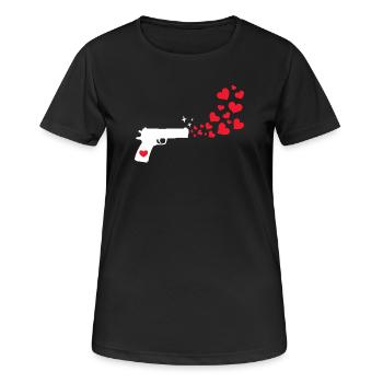 Weltfrieden Herz Frieden Liebe Menschheit - Frauen T-Shirt atmungsaktiv - Schwarz - Vorne - AI Model Female 172 light (172cm)