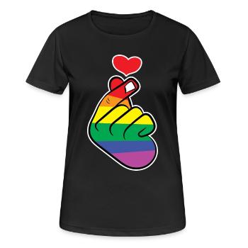 Heart Rainbow Love Freedom of Expression Peace - Women's Breathable T-Shirt - black - Front - AI Model Female 172 light (172cm)
