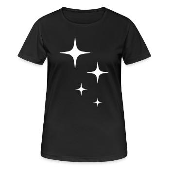 Funkeln Glitzer Sterne - Frauen T-Shirt atmungsaktiv - Schwarz - Vorne - AI Model Female 172 light (172cm)