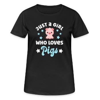 Pig Pigs - Women's Breathable T-Shirt - black - Front - AI Model Female 172 light (172cm)