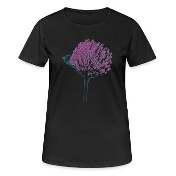 Blühender Klee Kleeblüte Glücksklee - Frauen T-Shirt atmungsaktiv - Schwarz - Vorne - AI Model Female 172 light (172cm)