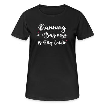 Ein Unternehmen zu führen ist mein Cardio - Frauen T-Shirt atmungsaktiv - Schwarz - Vorne - AI Model Female 172 light (172cm)