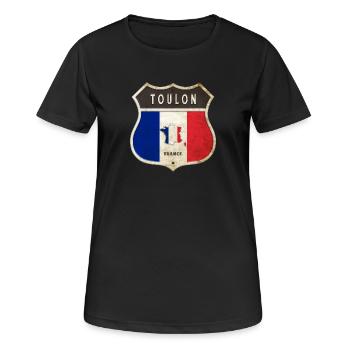 Toulon Frankreich Wappen Flaggen Design - Frauen T-Shirt atmungsaktiv - Schwarz - Vorne - AI Model Female 172 light (172cm)