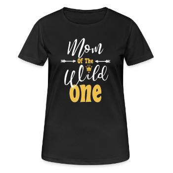 Maman De La Sauvage Un drôle 1er anniversaire Première chose - T-shirt respirant Femme - noir - Devant - AI Model Female 172 light (172cm)