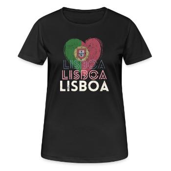 Lisbonne Portugal, belle ville est ma ville natale - T-shirt respirant Femme - noir - Devant - AI Model Female 172 light (172cm)