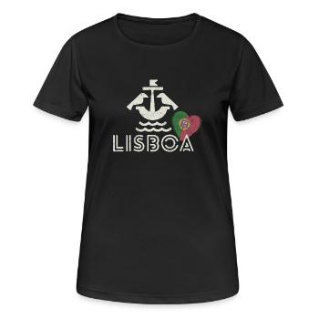 Lisbonne Portugal, belle ville est ma ville natale - T-shirt respirant Femme - noir - Devant - AI Model Female 172 light (172cm)