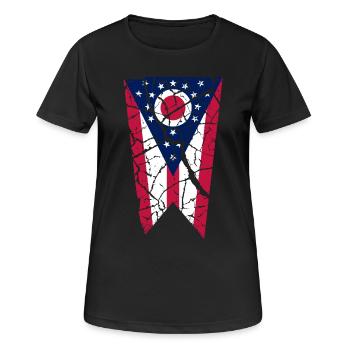 Ohio - Frauen T-Shirt atmungsaktiv - Schwarz - Vorne - AI Model Female 172 light (172cm)