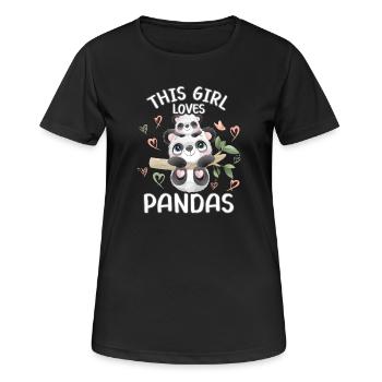 Dieses Maedchen Liebt Pandas - Frauen T-Shirt atmungsaktiv - Schwarz - Vorne - AI Model Female 172 light (172cm)