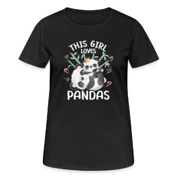 Dieses Maedchen Liebt Pandas - Frauen T-Shirt atmungsaktiv - Schwarz - Vorne - AI Model Female 172 light (172cm)