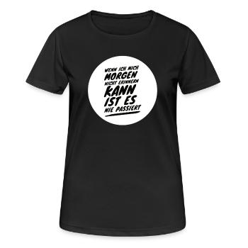 Alkohol Saufspruch Malle Party - Frauen T-Shirt atmungsaktiv - Schwarz - Vorne - AI Model Female 172 light (172cm)
