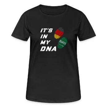 In meiner DNA Deutschland und Saudi Arabien - Frauen T-Shirt atmungsaktiv - Schwarz - Vorne - AI Model Female 172 light (172cm)