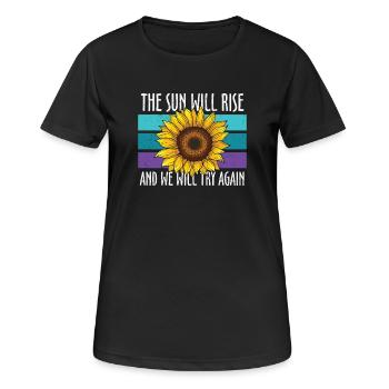 Prévention du suicide tournesol - T-shirt respirant Femme - noir - Devant - AI Model Female 172 light (172cm)