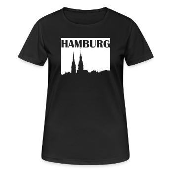 Hambourg - T-shirt respirant Femme - noir - Devant - AI Model Female 172 light (172cm)