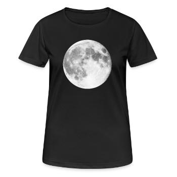 Mond Mondlandung | Vollmond Werwolf - Frauen T-Shirt atmungsaktiv - Schwarz - Vorne - AI Model Female 172 light (172cm)