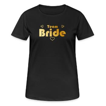 Équipe Bride Or - T-shirt respirant Femme - noir - Devant - AI Model Female 172 light (172cm)