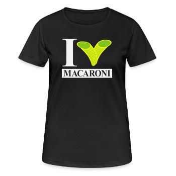 I love macaroni - Women's Breathable T-Shirt - black - Front - AI Model Female 172 light (172cm)