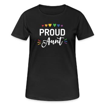 Proud Aunt - Women's Breathable T-Shirt - black - Front - AI Model Female 172 light (172cm)
