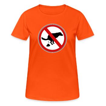 Dogs shit prohibition sign - Women's Breathable T-Shirt - neon orange - Front - AI Model Female 172 dark (172cm)