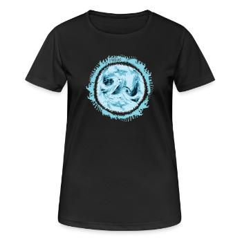 Conception de tourbillon d’eau orageuse - T-shirt respirant Femme - noir - Devant - AI Model Female 172 light (172cm)