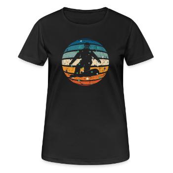 Snowboarder dans la boule de cristal - T-shirt respirant Femme - noir - Devant - AI Model Female 172 light (172cm)