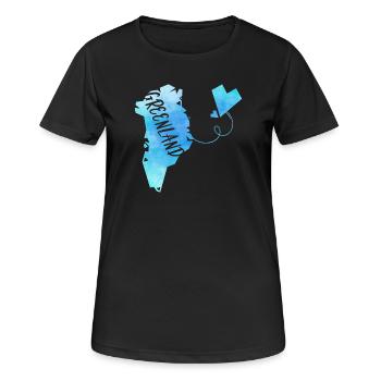 Groenland - T-shirt respirant Femme - noir - Devant - AI Model Female 172 light (172cm)
