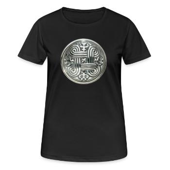 Kaleva Silber Ornament - Frauen T-Shirt atmungsaktiv - Schwarz - Vorne - AI Model Female 172 light (172cm)