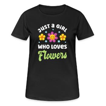 Blume Blumen - Frauen T-Shirt atmungsaktiv - Schwarz - Vorne - AI Model Female 172 light (172cm)