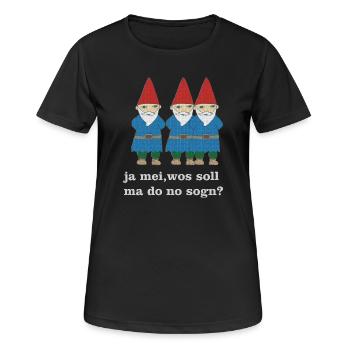 gartenzwerge bayerisch - Frauen T-Shirt atmungsaktiv - Schwarz - Vorne - AI Model Female 172 light (172cm)