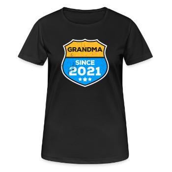 Grand-mère Grand-mère Déclaration Retraitée Grand-mère - T-shirt respirant Femme - noir - Devant - AI Model Female 172 light (172cm)