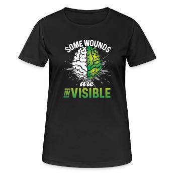 Santé mentale Certaines blessures sont invisibles - T-shirt respirant Femme - noir - Devant - AI Model Female 172 light (172cm)
