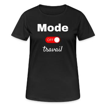 Mode travail off - T-shirt respirant Femme - noir - Devant - AI Model Female 172 light (172cm)