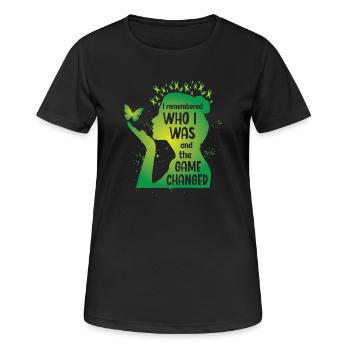 She remebered who she was - Frauen T-Shirt atmungsaktiv - Schwarz - Vorne - AI Model Female 172 light (172cm)