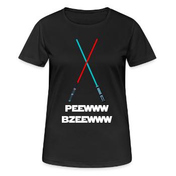 peewww bzeewww drôle de sabre laser conception de mots lumineux - T-shirt respirant Femme - noir - Devant - AI Model Female 172 light (172cm)