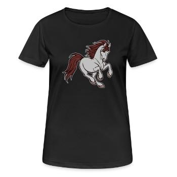 Chevaux islandais Chevaux Chevaux de galop Amour Islandais - T-shirt respirant Femme - noir - Devant - AI Model Female 172 light (172cm)