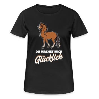 Islandpferde Statement Pferdeliebe Pferdenarr - Frauen T-Shirt atmungsaktiv - Schwarz - Vorne - AI Model Female 172 light (172cm)