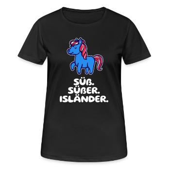 Islandponys Statement Islandpferde Pony Pferdenarr - Frauen T-Shirt atmungsaktiv - Schwarz - Vorne - AI Model Female 172 light (172cm)