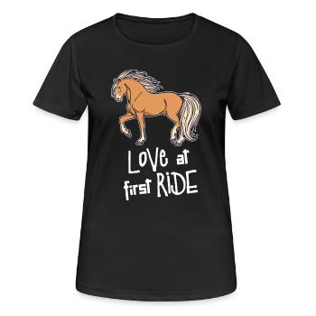 Chevaux islandais Déclaration Amour des chevaux islandais - T-shirt respirant Femme - noir - Devant - AI Model Female 172 light (172cm)
