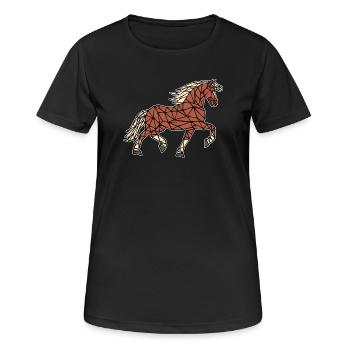 Polygon Pferde Islandpferde Hengst Pferdenarr - Frauen T-Shirt atmungsaktiv - Schwarz - Vorne - AI Model Female 172 light (172cm)