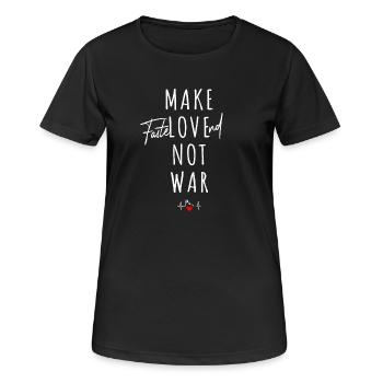 Carnaval de Cologne Faire Fastelovend Pas La Guerre Amour Kölsch - T-shirt respirant Femme - noir - Devant - AI Model Female 172 light (172cm)