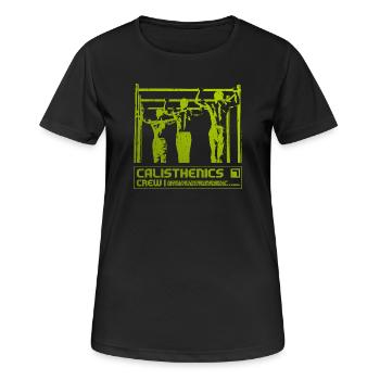 Calisthenics Crew Silhouette - Frauen T-Shirt atmungsaktiv - Schwarz - Vorne - AI Model Female 172 light (172cm)