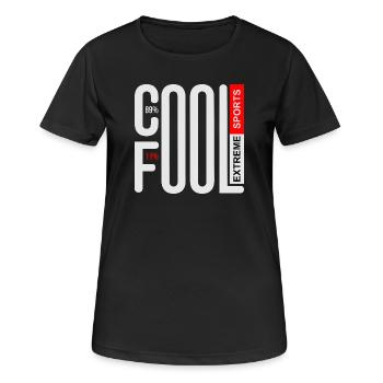 COOL AND FOOL EXTREME SPORTS - Women's Breathable T-Shirt - black - Front - AI Model Female 172 light (172cm)