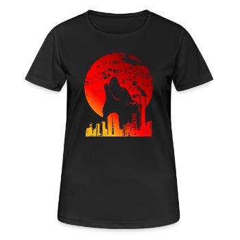 | LUNE DE SANG CADEAUX DE PLEINE LUNE ROUGE - T-shirt respirant Femme - noir - Devant - AI Model Female 172 light (172cm)