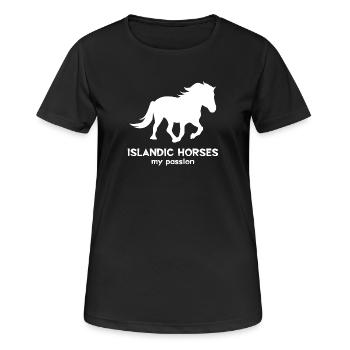 Chevaux Déclaration Chevaux islandais Amour des chevaux islandais - T-shirt respirant Femme - noir - Devant - AI Model Female 172 light (172cm)