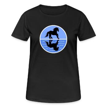 Cool Haflinger Pferde Islandpferde Pferdenarr - Frauen T-Shirt atmungsaktiv - Schwarz - Vorne - AI Model Female 172 light (172cm)