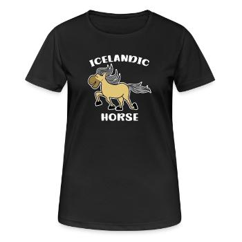 Chevaux islandais Poneys islandais Cheval Déclaration d’amour - T-shirt respirant Femme - noir - Devant - AI Model Female 172 light (172cm)