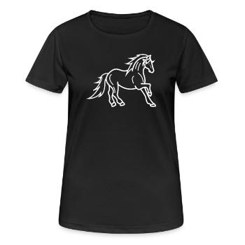 Islandpferde Fohlen Pferdeliebe Galopp Pferde - Frauen T-Shirt atmungsaktiv - Schwarz - Vorne - AI Model Female 172 light (172cm)